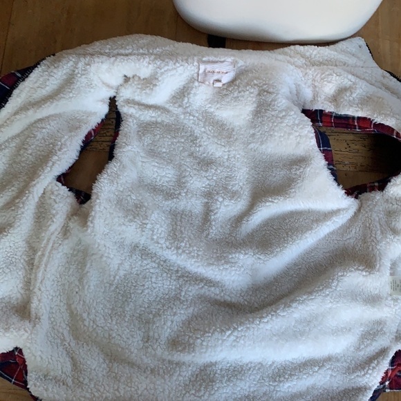 guc Skies are Blue Plaid Sherpa Lined Vest Size M - Picture 10 of 13